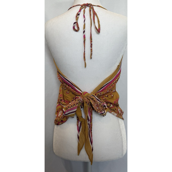 Womens Handkerchief Bandana Halter Tie Top Size XL Y2K Boho Beach‎ Hippie Preppy - Picture 4 of 8